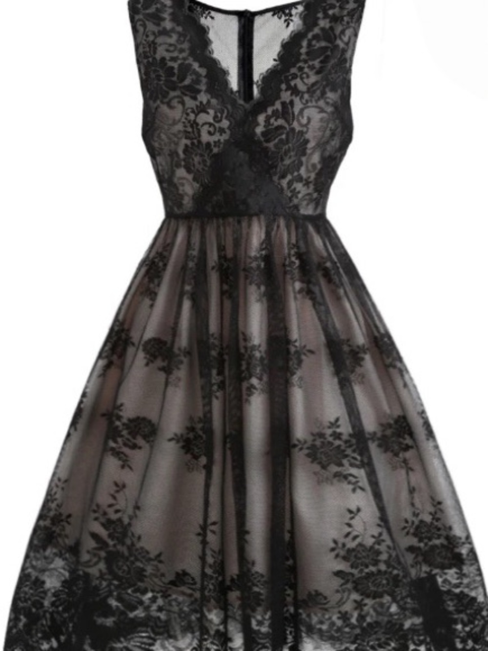 Elegant Black Lace Fit-and-Flare Dress size small new without tags